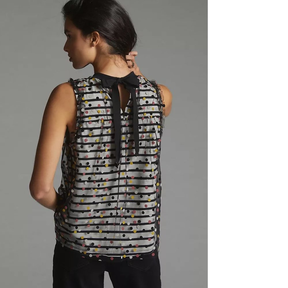 Anthropologie Maeve Contrast Dotted Tank - Picture 2 of 7
